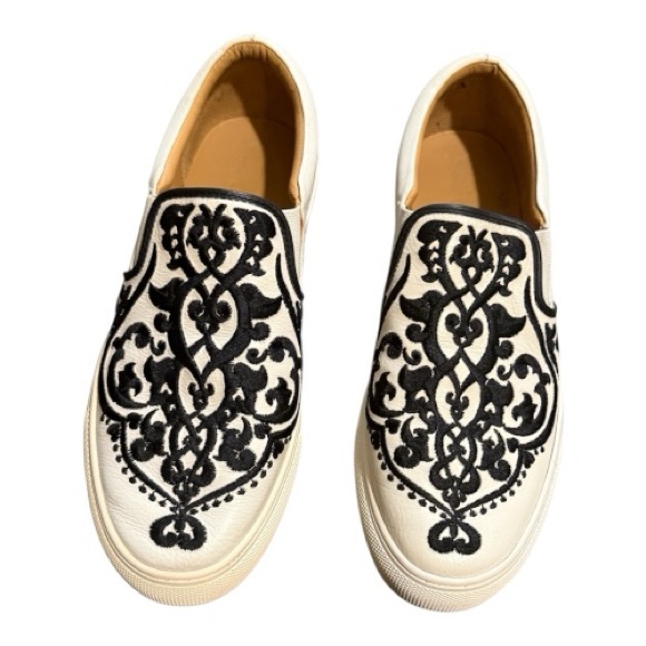 Brighton Moor Casablanca embroidered leather boho moroccan inspired slides 10 - Picture 2 of 6